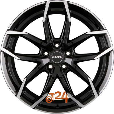 RIAL LUCCA 8x19 ET4 5x114.3 Diamant-Schwarz Frontpoliert Einteilig