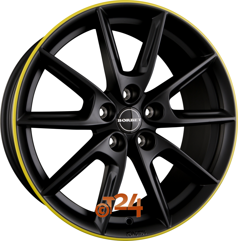 LX|Black Matt Rim Yellow 18