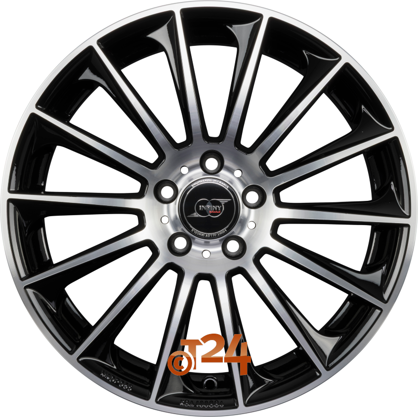 STUTTGART|Noir Brillant Face Polie - Bright Black Machined 18