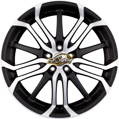 BROCK / RC B26 Schwarz Matt Voll Poliert (SMVP) — Zwart lichtmetalen velg