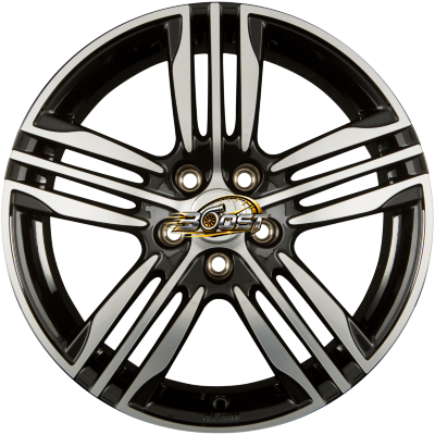 RONAL R57 Schwarz-Frontkopiert — Zwart lichtmetalen velg