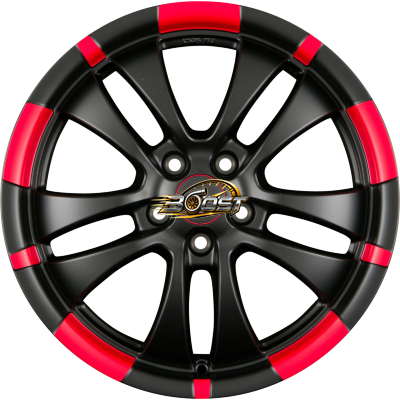 RONAL R59 Jetblack-Matt-Red Rim — Zwart lichtmetalen velg