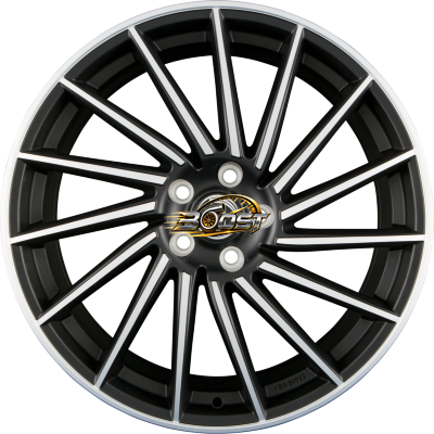 DIEWE WHEELS BRIOSA NERO MACHINED - Schwarz Matt Frontpoliert — Zwart lichtmetalen velg