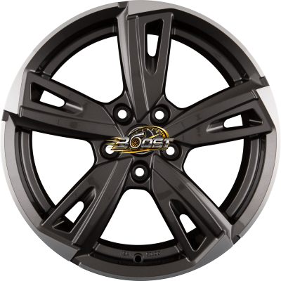 BORBET BU1 Mistral Anthracite Glossy Polished — Grijs/antraciet lichtmetalen velg