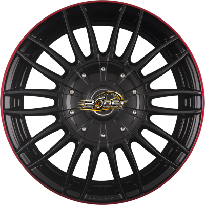 BORBET CW3 Black Glossy Red Ring — Zwart lichtmetalen velg
