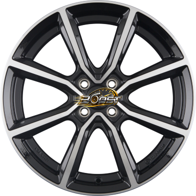 DEZENT TN DARK - Schwarz Frontpoliert — Zwart lichtmetalen velg