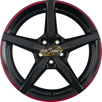 RONAL R69 Jetblack-Red Rim 7.50x17 5x100 RONAL R69 Jetblack-Red Rim 7.50x17 5x100