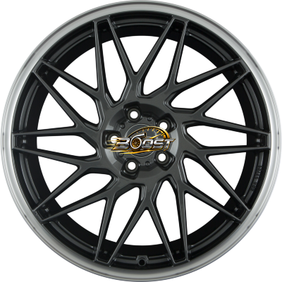 DOTZ TANAKA DARK - Gunmetal Matt Polished Lip — Grijs/antraciet lichtmetalen velg