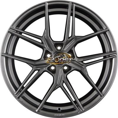 BORBET QX Hyper Black Silver — Zwart lichtmetalen velg