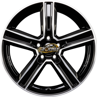 DBV VEGAS KG DARK - Schwarz Glänzend Frontpoliert — Zwart lichtmetalen velg