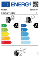 EU-label voor NEXEN N`BLUE S