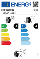 EU-label voor BRIDGESTONE TURANZA T001