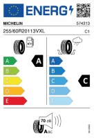 EU-Reifenlabel für MICHELIN LATITUDE TOUR HP 255/60 R20 113V
