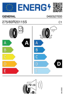 EU-label voor GENERAL GRABBER HTS 60