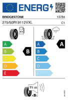 EU-label voor BRIDGESTONE ALENZA SPORT A/S