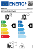 Offizielles EU-Reifenlabel für PIRELLI P-ZERO WINTER