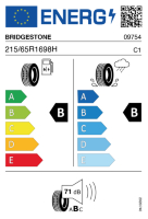 EU-label voor BRIDGESTONE DUELER H/P SPORT (bis 19 Zoll)
