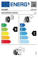 EU-label voor FALKEN ZIEX CT60AS