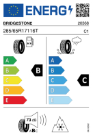 EU-label voor BRIDGESTONE DUELER ALL TERRAIN A/T002