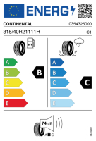 EU-label voor CONTINENTAL CROSS CONTACT LX SPORT