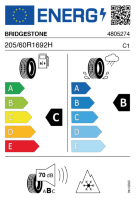 EU-label voor BRIDGESTONE BLIZZAK 6 ENLITEN