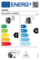 EU-label voor UNIGRIP LATERAL FORCE 4S