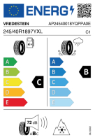 EU-label voor VREDESTEIN QUATRAC PRO+