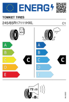 EU-label voor TOMKET TIRES SUV