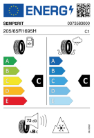 EU-Reifenlabel für SEMPERIT MASTERGRIP 2 205/65 R16 95H