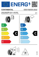 EU-label voor CONTINENTAL WINTER CONTACT TS 850P SUV 