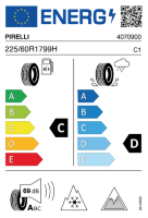 EU-label voor PIRELLI ICE ZERO ASIMMETRICO