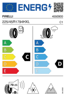 EU-label voor PIRELLI ICE ZERO ASIMMETRICO PLUS