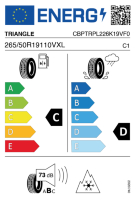 EU-label voor TRIANGLE PL02 SNOWLINK