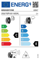 EU-label voor BRIDGESTONE DUELER A/T 001 