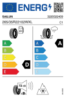 EU-label voor SAILUN ICE BLAZER ALPINE EVO2