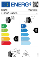 EU-label voor RADAR DIMAX WINTER
