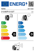 EU-label voor TOYO OPEN COUNTRY A/T +