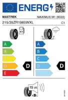 EU-label voor MAXTREK MAXIMUS M1