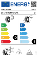 Offizielles EU-Reifenlabel für YOKOHAMA G075 ICE GUARD