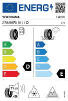 EU-label voor YOKOHAMA G075 ICE GUARD
