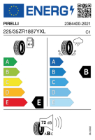 EU-label voor PIRELLI PZERO NERO GT 