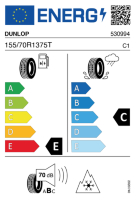EU-label voor DUNLOP SP WINTER RESPONSE