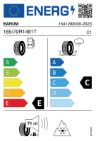 EU-Reifenlabel für BARUM POLARIS 5 165/70 R14 81T